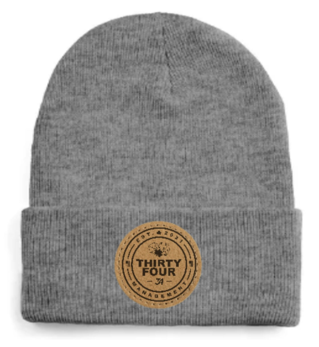 34 racer beanie gray light patch